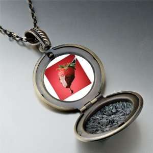  Chocolate Dipped Strawberry Pendant Necklace Pugster 