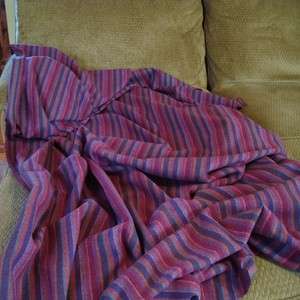 Multi Stripe 100% Wool Flannel Fabric ~ Reds And Purple ~  