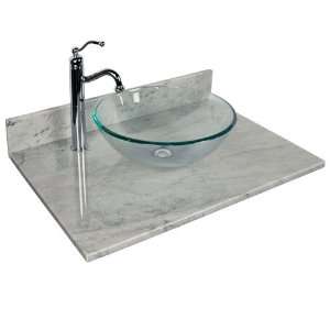  25 Marble Vanity Top for Vessel Sink   No Faucet Drilling 