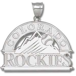  Colorado Rockies MLB Club Logo Giant Pendant (Silver 