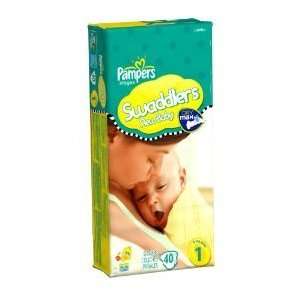 Pampers Swaddlers Jumbo Diapers, Size 1, 40 Count (Pack of 