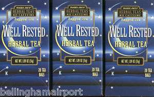 Trader Joes Well Rested Herbal Tea Bagged No Caffeine  
