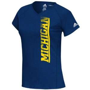 Michigan Wolverines Womens Heather Navy adidas 2012 Football Sideline 