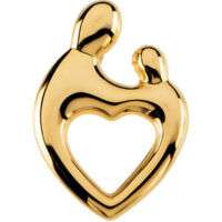 Mother & Child Pendant 14K White or Yellow Solid Gold ®  