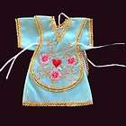 VESTMENT   Miniature alb and chasuble for SANTO   turquoise blue with 