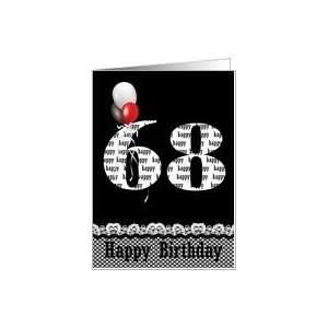  68th birthday balloon lace bouquet gingham Card Toys 