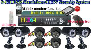   ch stand alone dvr with 1000g hdd real time monitoring recording play