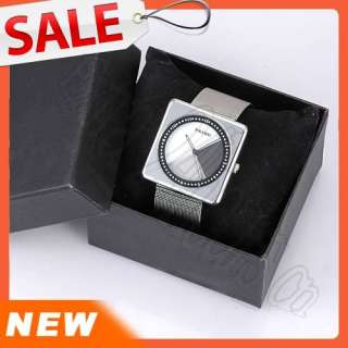 Fashion design PAIDU Silver case Wrist Watch + Black GIFT BOX Black 