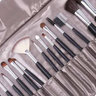   Cosmetic Brush Set Kit Bag Leather Case Eyeshadow Blush Brush  