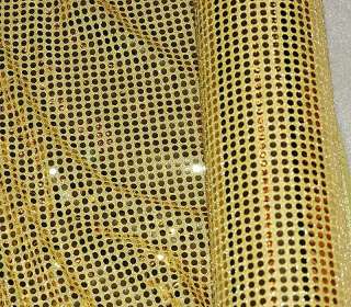 SEQUIN STRETCH KNIT FABRIC GOLD 56 BY THE YARD  