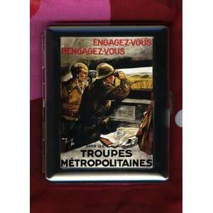 Vintage French WW2 Military ID CIGARETTE CASE Metropolitaines