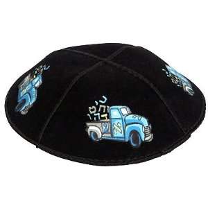  Trucks with Hebrew Letters Leather Kippah 