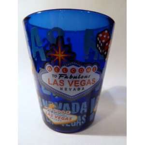  Las Vegas Nevada Blue Repeat Welcome Sign Shot Glass 