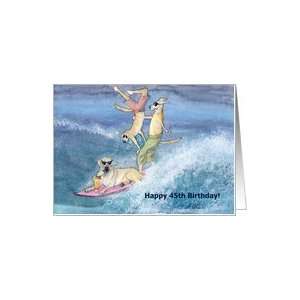  greeting card, birthday card, 45, forty five, dog, Card Toys & Games