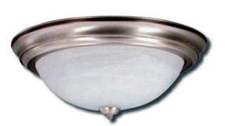 BRUSHED NICKEL 2 LIGHT CEILING WITH ALABASTER GLASS 13 X 6  