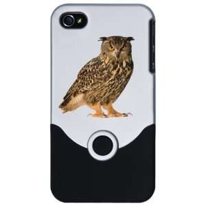  iPhone 4 or 4S Slider Case Silver Eurasian Eagle Owl 