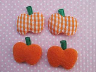 60 Felt/Gingham Pumpkin Applique/Halloween/motif/bows  