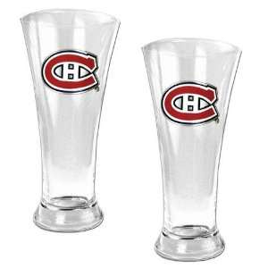 Montreal Canadiens NHL 2pc 16oz Pilsner Glass Set   Primary Logo 