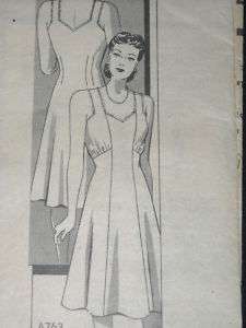 Anne Adams Pattern 4763 Misses Full Slip Circa 1930s  