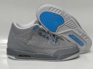 Nike Air Jordan 3 Retro Flip Grey Blue Sneakers Kids GS Sz 4  