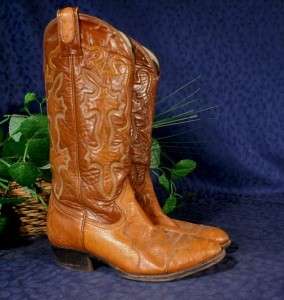 Handsome MONTANA Saddle Smooth Ostrich Cowboy Boot 9D  