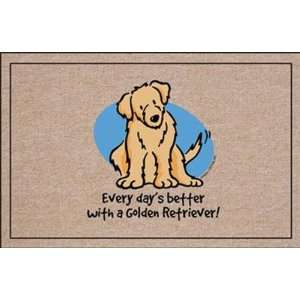  FUNNY DOORMAT   EVERY DAY’S BETTER GOLD RETRIEVER