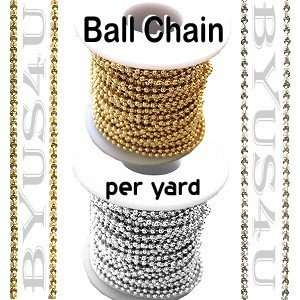 BALL CHAIN by the yard GOLD PLATED or SILVER PLATED  