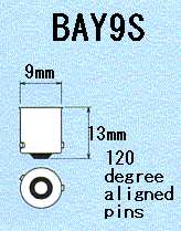 2pcs BAY9S H21W 64136 9 Power LED (Amber) Bayonet Bulbs  
