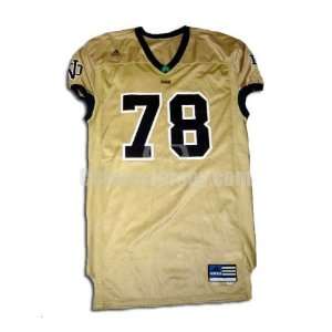  Gold No. 78 Game Used Notre Dame Adidas Football Jersey 