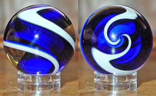 Gorgeous 1 Solid Glass Small Marble. Hand Made and Signed by Fritz 