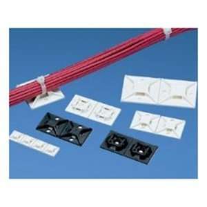  1 1/2 White 4 Way Adhesive Cable Tie Mount, Pack of 50 
