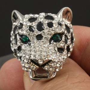   Crystals High Quality Clear Leopard Panther Ring USA8#,UKP 1/2