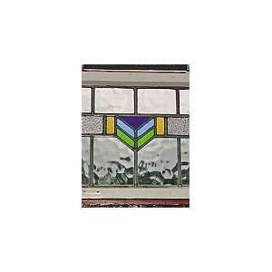    Art Deco Tricolor Chevron Antique Stained Glass