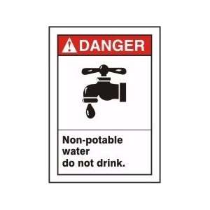  DANGER NON POTABLE WATER DO NOT DRINK (W/GRAPHIC) Sign 