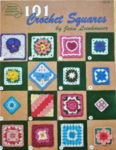 101 CROCHET SQUARES Pattern Book~Leinhauser~Cat Heart Flowers Granny 
