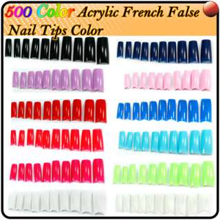 Multi Color 500pcs Acrylic French Nail Art False Tips  