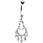 Body Candy 14k White Gold Cubic Zirconia Chain Chandelier Belly Ring