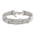 VistaBella Stainless Steel Gold Plated Rope Cable Bangle Bracelet