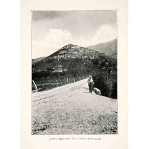 1903 Print Trevi Umbria Italy Monte Serano Cityscape Landscape 