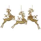   25H 6H Glitter Reindeer Ornament (3 ea./set) Gold (Pack of 8