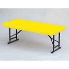   Heavy Duty Blow Molded Folding Tables   Adjustable Height   Yellow