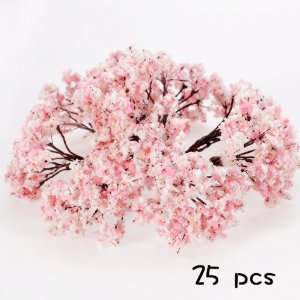    25pcs Pink Scenery Landscape Model Flower Trees 6.5cm Toys & Games