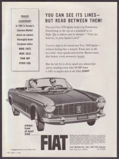 1964 Fiat 1500 Spider Body by Pininfarina print ad  