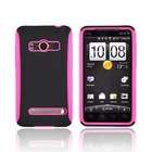 Accessory Geeks BLACK PINK Hard Silicone Case Cover for HTC EVO 4G
