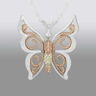 Tricolor 10K Butterfly Pendant  Black Hills Gold Jewelry Gold Jewelry 