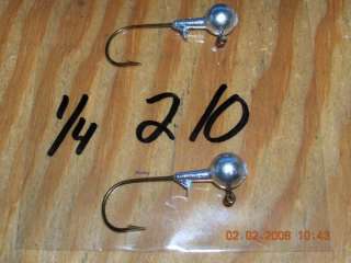50 1/4 oz Round Head jigs Mustad XS 2/0 Bronze Hooks  