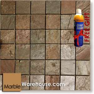 12X12 Copper Tumbled Slate Tile & Stone Mosaic Sheet for Flooring 