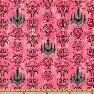   Filigree Chandelier Pink Fabric By The Yard Arts, Crafts & Sewing