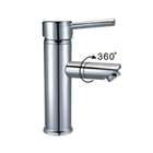   Chrome Finish Solid Brass Bathroom Sink Faucet with Revolvable Spout