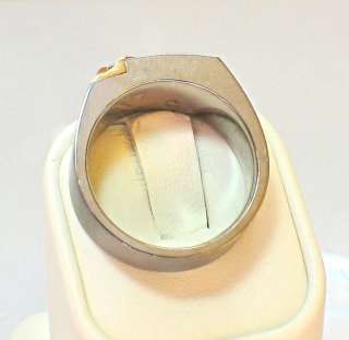 Mens Titanium Ring 0.20 CTW Diamonds Inlay 14K Gold size 10  